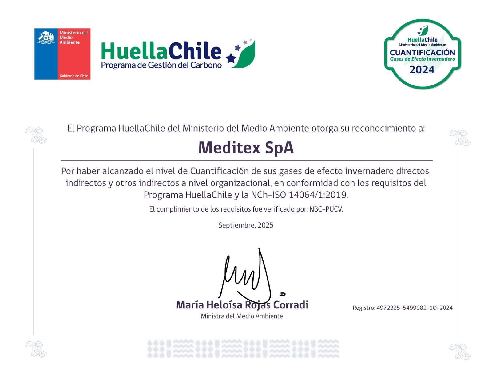 Diploma HuellaChile – Meditex